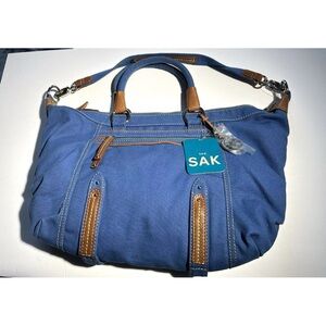 The Sak Blue and Tan Hobo Bag